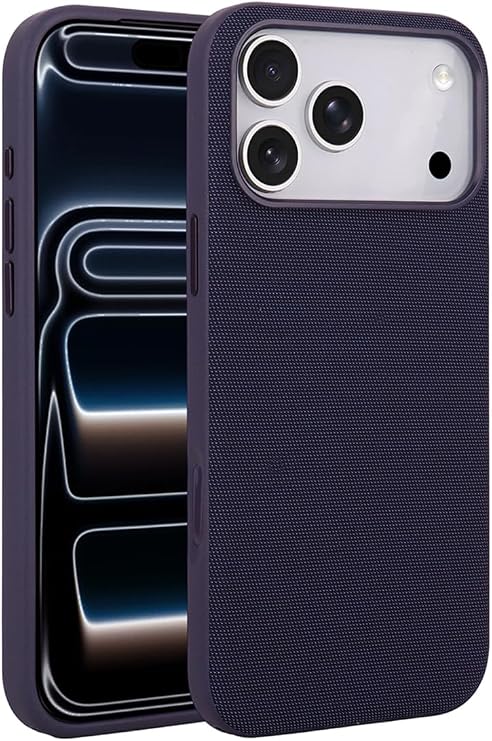 CONSTRAIN - iPhone 17 Pro Max ile uyumlu MagSafe ile uyumlu Sarj Destekli Kumaş Tasarımlı Sert PC Kılıf - Mor