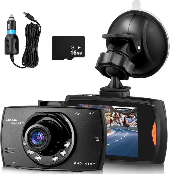 Dash Cam Front Wireless, 1080P Full HD Dashcam Front Dash Cams DVR Dashboard Camera, 170° Wide Angle 2.5 Inch Screen Dash Camera with 16G TF Card, G-sensor, Motion Detection