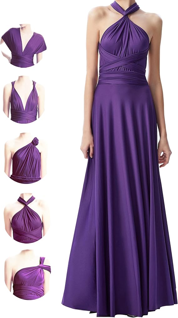 Multi-Way Wrap Infinity Maxi Dress for Bridesmaids & Wedding Guest