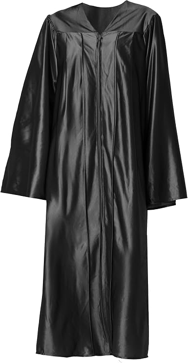 GraduationForYou Shiny Choir Robe (Loose, 48 (5'3" - 5'5"), Black)