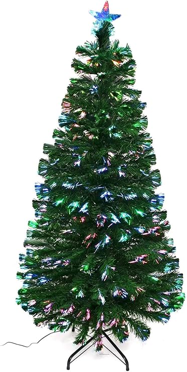 LED Fiber Optic Christmas Tree Prelighted with Color Changing LED Lights (4ft)