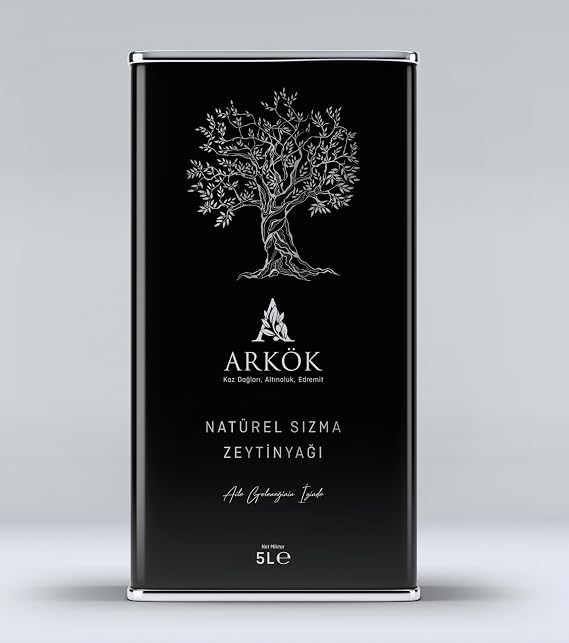 Arkök Natürel Sızma Zeytinyağı 5 Lt - Kuzey Ege (Edremit) - Soğuk Sıkım - Tek Zeytinlikten Sınırlı Üretim