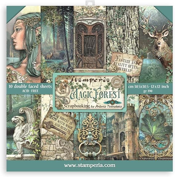 Stamperia Scrapbooking Pad-Magic Forest, Multicoloured, 12 x 12 inches