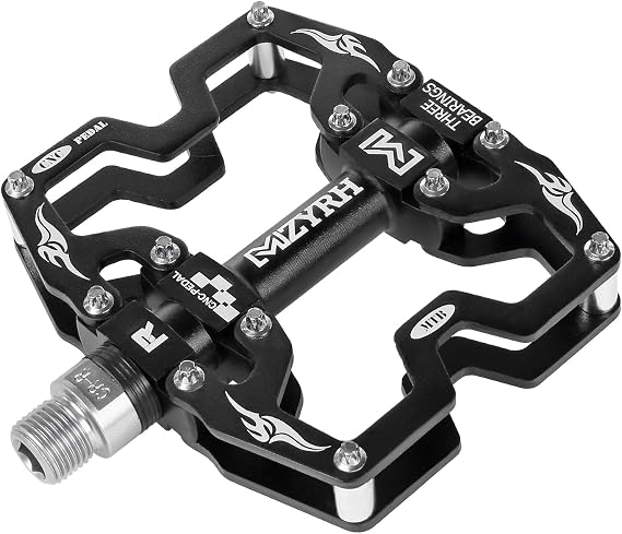 MZYRH Mountain Bike Pedals,3 Bearings Bicycle Pedals,Aluminum 9/16" MTB Pedals Bicycle Flat Pedals for Road Mountain BMX MTB Bike
