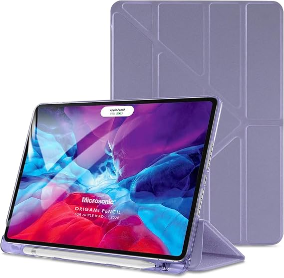 Microsonic Apple iPad Pro 11`` 2022 4. Nesil için Kılıf (A2759-A2435-A2761-A2762) Origami Pencil Lila [iPad Pro 11 2022 ile Uyumlu Kılıf - Lila]