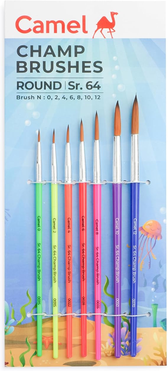 Camlin Champ Round Brush Set - Pack of 7 (Multicolor)