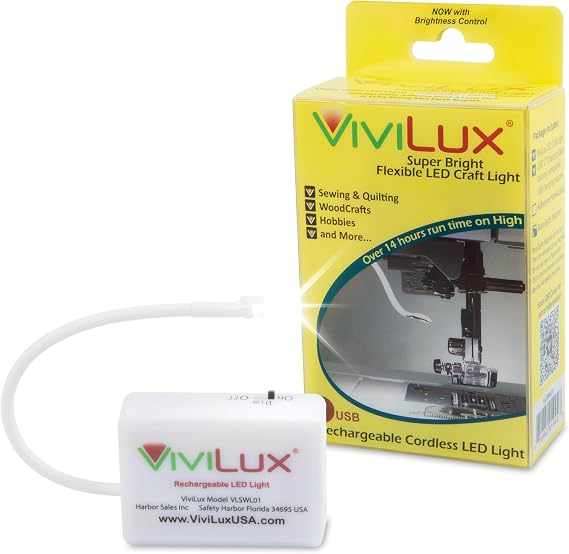 ViviLux Cordless LED Sewing Machine Light, 1200 Lumen, Magnetic Mount