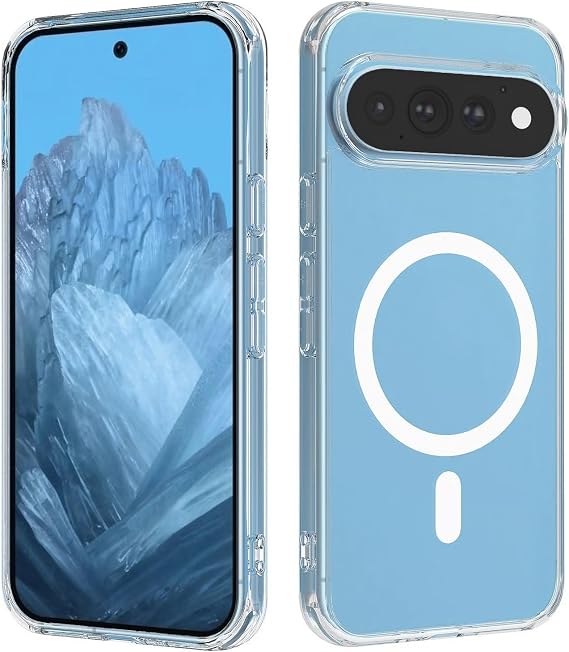 Google Pixel 11 Kılıf Kablosuz Şarj Özellikli Sararmaz Kristal Sert Kapak Şeffaf [Google Pixel 11 ile Uyumlu]