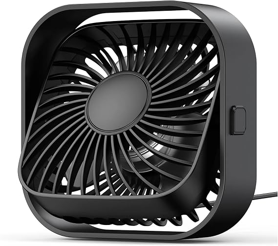 Warmco K51 Masaüstü Vantilatör 3 Kademeli 360° Döner Başlıklı USB Kablolu Soğutucu Fan Siyah