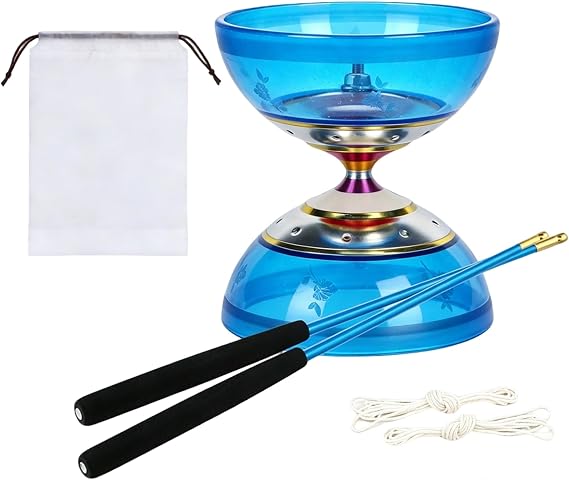 Chinese Diabolo Set Triple Bearing Chinese Yoyo with Sticks & String& Net Bag for Adults Fitness Tricks,for Skills Training Indoor Outdoor Activities for Teens and Adults