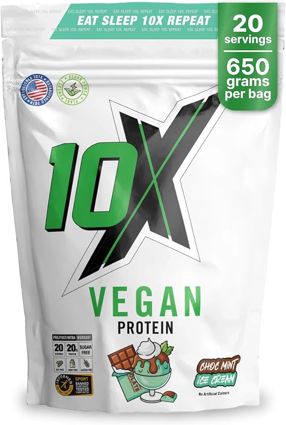 Vegan Protein Powder – Chocomint Ice-Cream, Plant-Based, Dairy-Free, Gluten-Free, No Soy or Sugar, Supports Muscle Growth & Recovery – Informed-Sport Certified, Delicious Taste