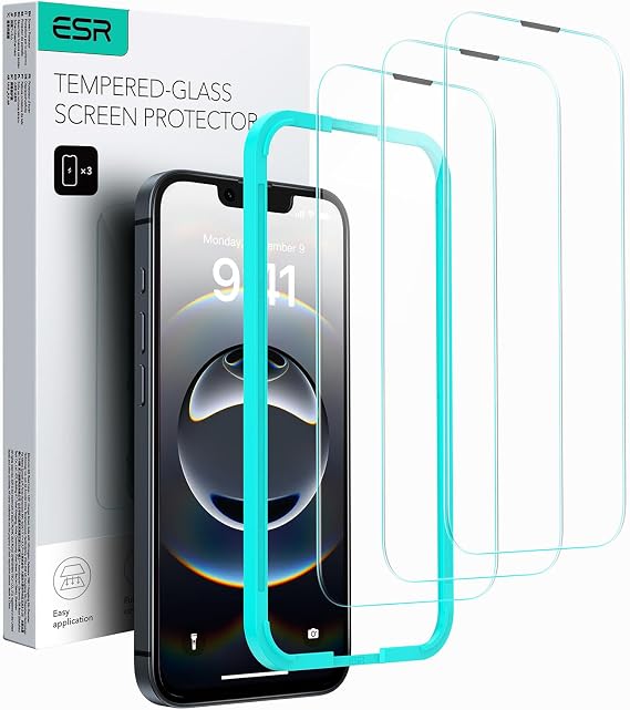 ESR 3 Pack for iPhone 17e/16e/14/13/13 Pro Screen Protector, Align Frame