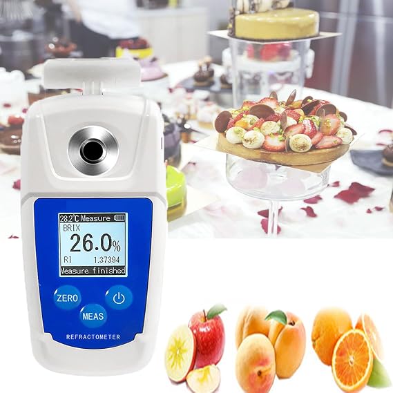 Digital Brix Refractometer brix Meter, High Precision 0-32%& 0-55% Fruit Sugar Meter, Automatic Temperature Compensation& Backlit Display Screen& Waterproof, for Juice, Beverage, Dessert