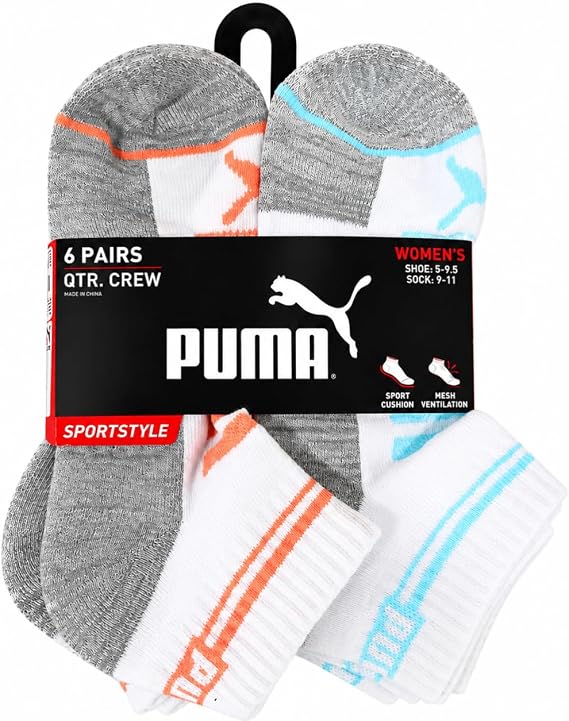PUMA Women Qtr Crew Socks