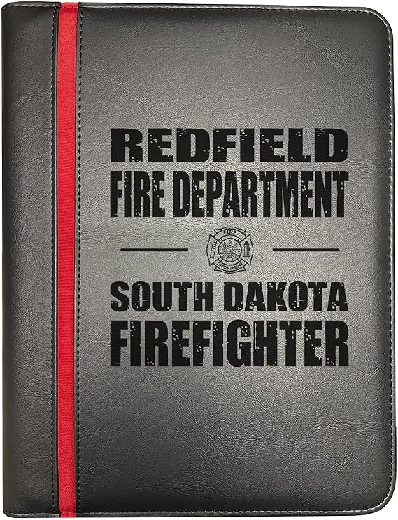 Compatible with Redfield South Dakota Fire Departments Firefighter Thin Red Line Firefighters Portfolio Padfolio Organizer Firefighter's Prayer Print Thin Red Line Maltese Cross Decal Pack of 1