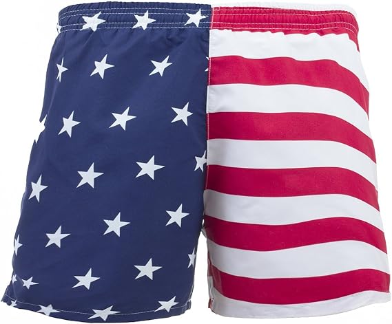 UZZI Men's American Flag Swim Trunks