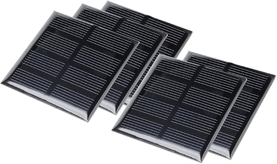 uxcell Solar Panel, Polycrystalline Solar Panel, 2V, 160mA, 2.4 x 2.4 inches 60 x 60 mm, Pack of 5