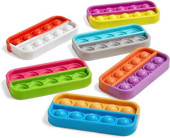 Learning Resources Ten Frame Sensory Bubble Poppers, Ten Frame for Math, Push Pop Fidget Toy, Fine Motor Skills Toys, Pop for Counting, Focus Tools for Kids, Quiet Fidgets for Classroom (Set of 6)