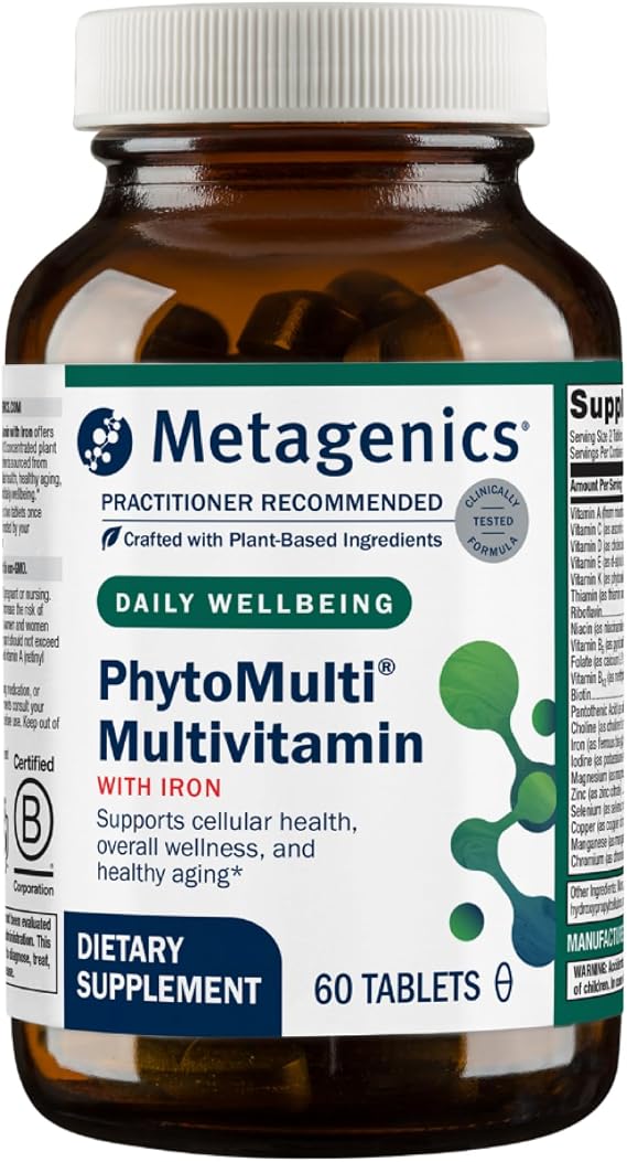 Metagenics PhytoMulti with Iron, Iron Bisglycinate 18 mg, 60 Tablets
