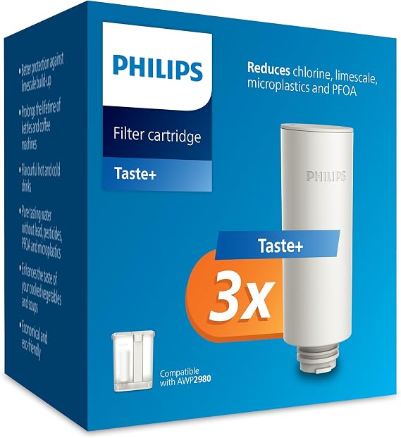 Philips Water On Demand Filtered Water Dispenser Replacement Filter - 3pack – Taste + Improves Taste and Reduces impurities, BPA-Free