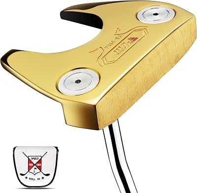 PGM TUG024 CNCMilled LowCG Golf Putter with Alignment Line & Oversized Grip Tungsten Counterweight, Stainless Shaft, Mens RightHanded