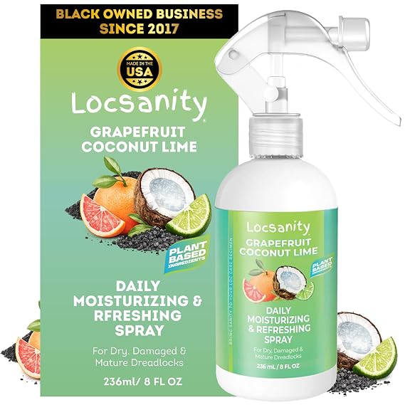 Loc Moisturizing Spray - Locsanity Grapefruit Coconut Lime Daily Hydrating Mist for Locs Dreads & Braids - Daily Moisturizing Refreshing Spray - 8 fl oz