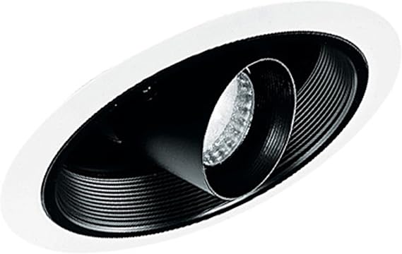 Juno Lighting 616B-WH 6-Inch Standard Slope Cylinder Spotlight in Black Baffle, White Trim