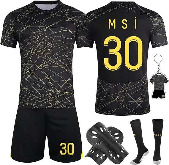 Football Kit,Football Kits for Boys, Football Shirts Training Set with Football Training Shirts Shorts Socks Football Guards, Kids Football Kits Football Jersey Gift for Boys Girls Children