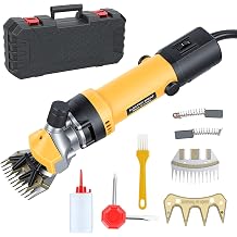 850W 6 Speed Electric Sheep Shears, Livestock Clippers with 2 Durable Blades, Professional Heavy Duty Electric Wool Clippers for Farm Livestock Horses Goats Alpacas