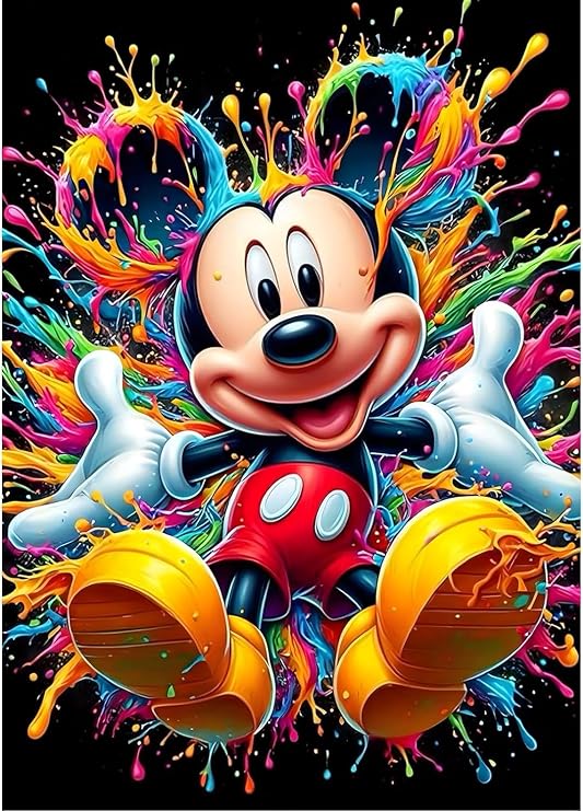 CLYCTIP Diamond Painting Kits for Adults, Cartoon Mouse Diamond Art Kits for Adults 5D Anime Colorful Diamond Art Painting 30 * 40cm (White)