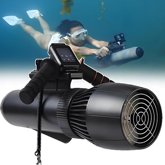 Pro 3-7km/H Underwater Scooter 500w Sup Motor 10-Speed Switch, 40m Depth Swimming Pool Sea Scooter for Jet Surfboard, Paddle Boarding, Scuba, Snorkeling & Swimming,16000mAh