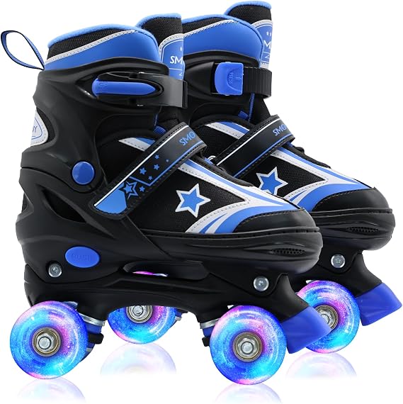 Roller Skates for Kids Girls and Boys with Light-Up Wheels | Adjustable Size Rollerskates Shoes for Youth and Women Ages 5-8 and 8-12