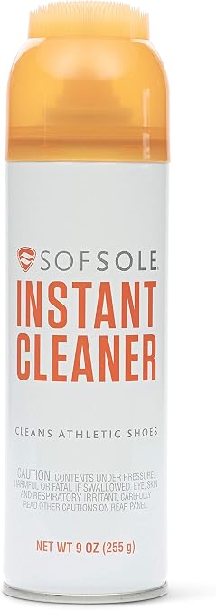 SOFSOLE Instant Cleaner 5 oz or 9 oz - Deep Cleaning Foaming Action Lifts Dirt & Debris from Toughest Fabrics & Materials - Scrub Top Applicator - Refreshing Scent - Athletic Shoes & Footwear