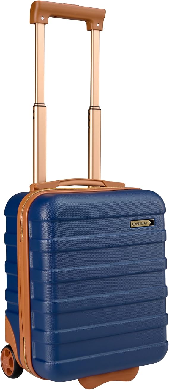Cabin Max Anode Carry-On Suitcase - Lightweight Hard Shell 4 Wheel Combination Lock, Silver, 40 x 30 x 20 cm, 2 Wheels