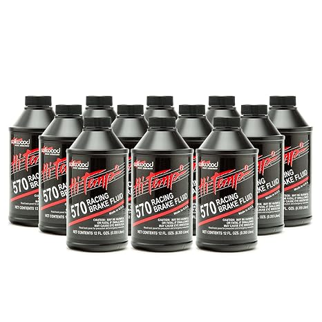 Wilwood 290-0632: Brake Fluid, DOT 3, Hi-Temp, 570 Degrees Fahrenheit, 12 Fluid oz. Bottle, Each (12, 12 oz Bottles)