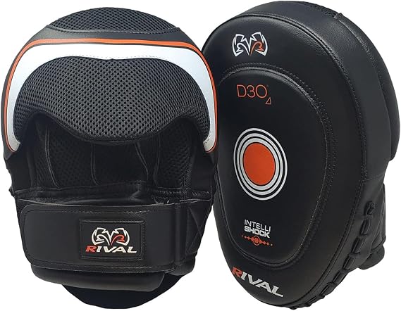 RIVAL Boxing RPM10 2.0 Intelli-Shock Punch Mitts - Bigger Punching Surface for Maximum Impact Absorption, Pre-Curved, Built-in Grip