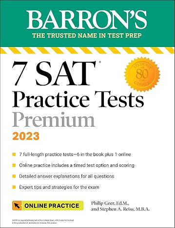 7 SAT Practice Tests 2023 + Online Practice (Barron's SAT Prep)