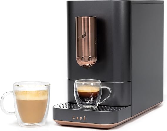 Cafe Affetto Automatic Espresso Machine | Brew in 90 Seconds | 20 Bar Pump Pressure for Balanced Extraction | Five Adjustable Grind Size Levels | WiFi Connected for Drink Customization | Matte Black