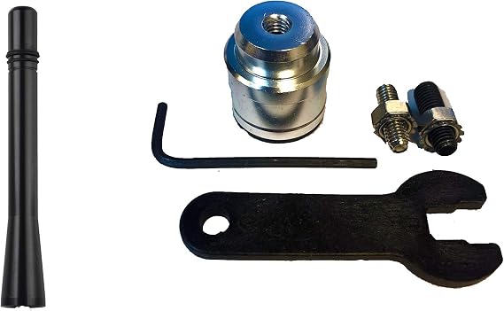4" Antenna MAST Black + Radio Antenna Base Repair Kit for GMC Chevy and Buick Cadillac Cars & Trucks
