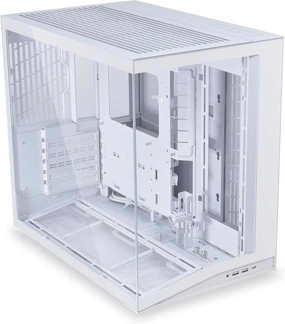 Lian Li O11D Mini V2 Compact ATX Mid-Tower PC Case, White, No Fans