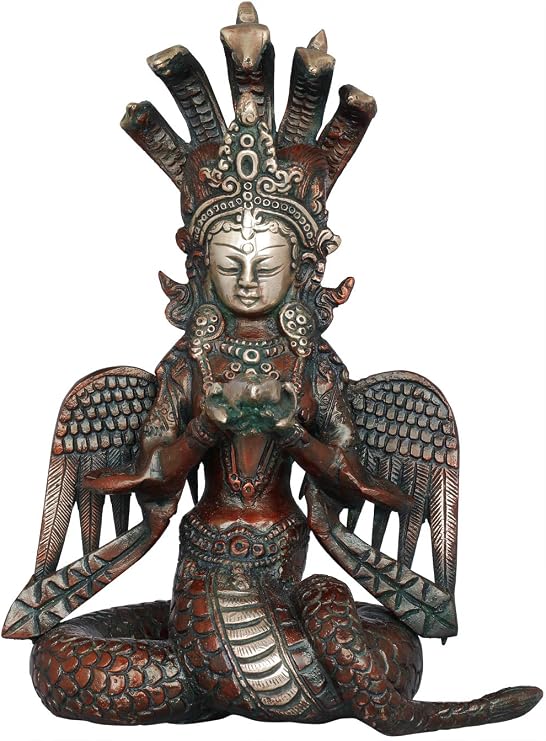 Exotic India Naga Kanya - Brass Statue