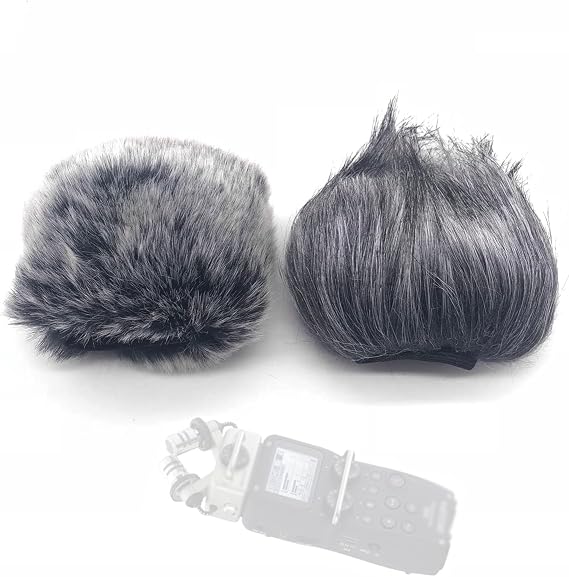 Outdoor Fur Windshield Muff Microphone Windscreen for Zoom H5 Muffs Windshield Zoom H6 Recording Pen Artificial Fur Cover 2 Pack