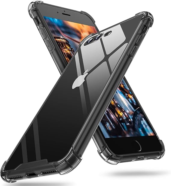 ORIbox Case Compatible With iPhone 7 Plus, iPhone 8 Plus, Clear Color, Shock-Absorbent Corners, Raised Bezel For Screen And Camera Protection
