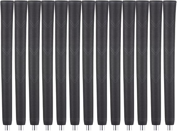 Majek Golf Club Grips Super Jumbo Arthritic Extra Large Tour 360 Degree Black - NO LOGO - Round .600 Extra Large XL XXL Great for Senior Golfers with Big Hands - Premium Rubber Golf Grips - 13 Pack High Traction Arthritic Grips
