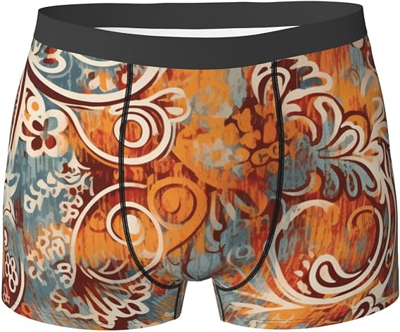 Mens Boxer Briefs Soft Stretchy Underwear for Men Bohemian Atlantic Multicolor Men's Underwear Boxer Briefs M