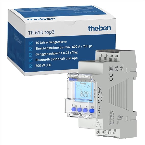 Theben 6100130 TR 610 top3 Digital Timer 1-Channel Weekly Program