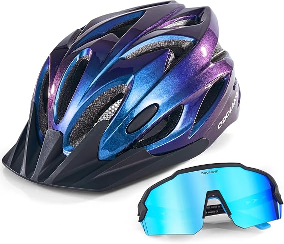 Odoland Adult Bike Helmet with Cycling Sunglasses Set for Men & Women