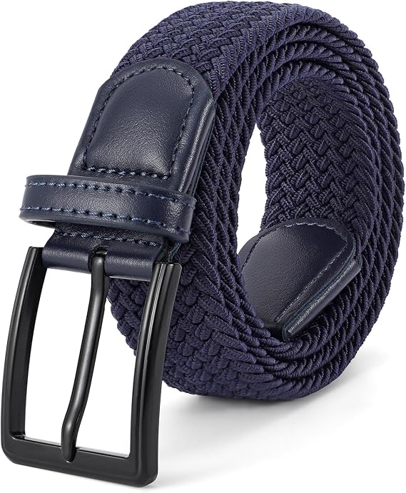 Elastic Braided Belt Mens Golf Belts No-Hole Design Woven Belt for Golf