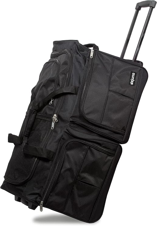 Dejuno 28-inch Rolling Duffle Bag - Black