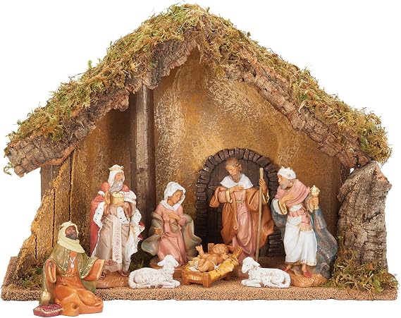 PLESIU 8 Piece Fontanini Italian Nativity Set for The 5" Scale